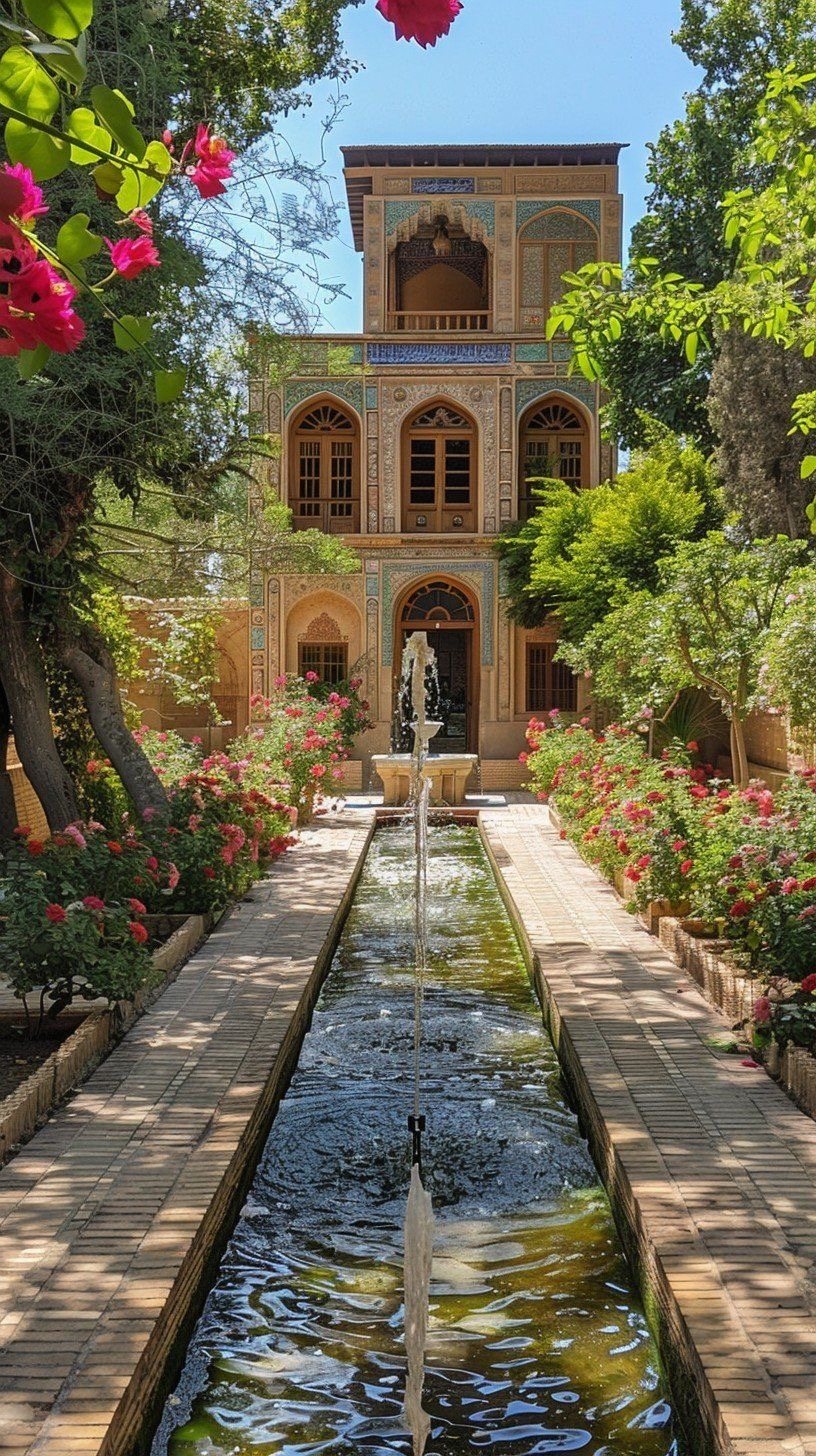 A garden and courtyard in Iran